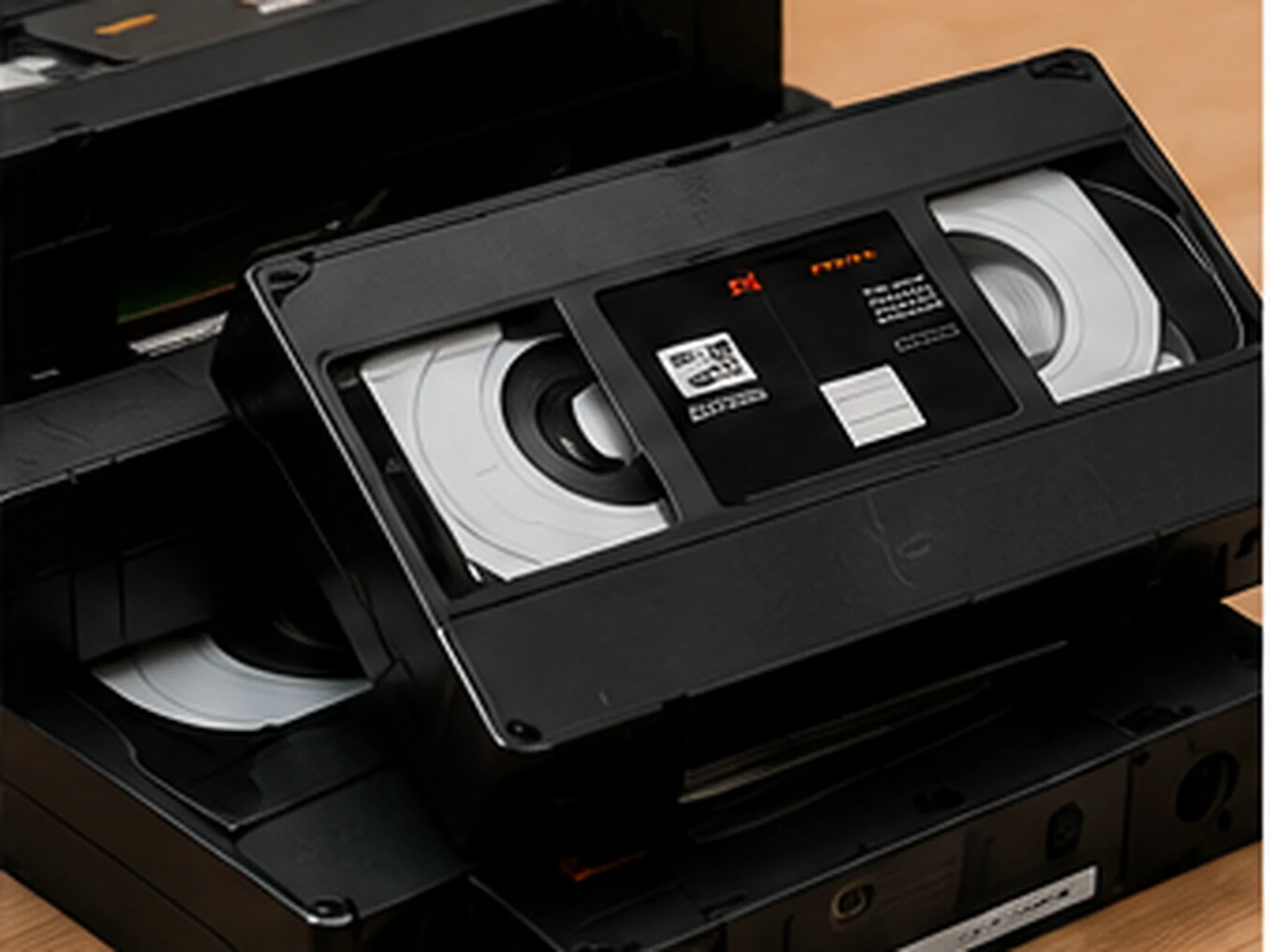 Ältere Videokassetten in verschiedenen Größen.